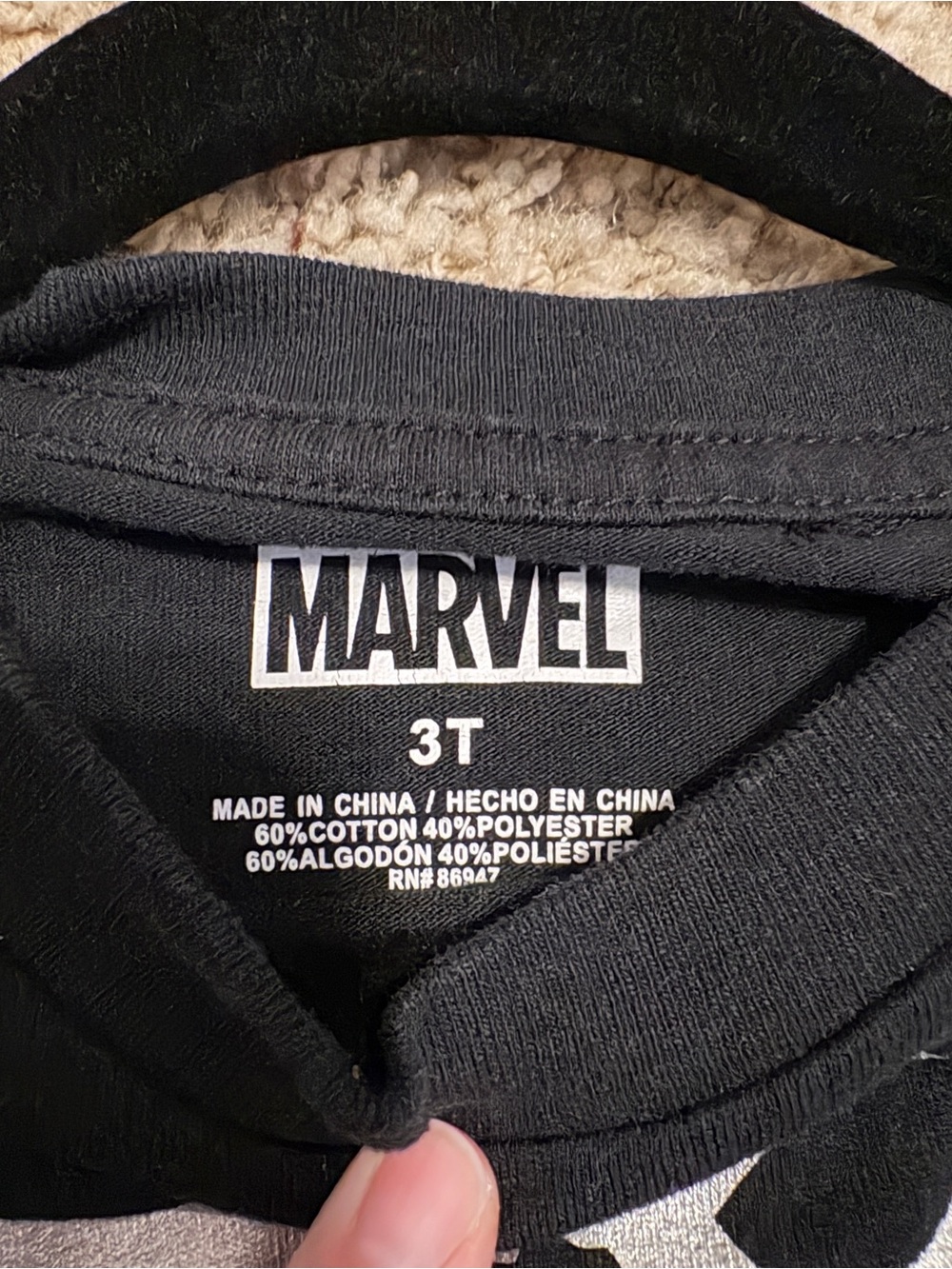 Marvel Black Tee with Silver Spider-Man Graphic - Picture 2 of 3
